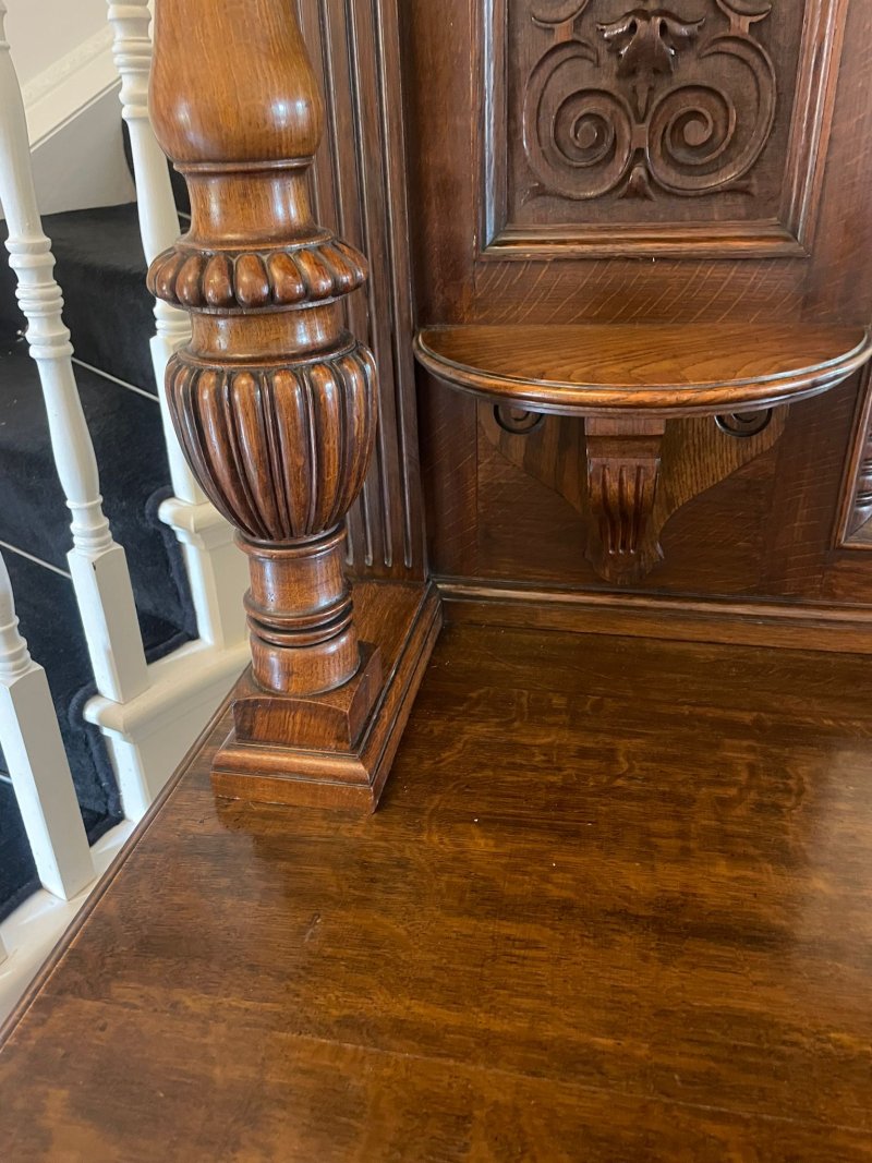 Outstanding Quality Antique Victorian Carved Oak Sideboard - Image 12